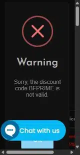 BFPRIME coupon verification screenshot