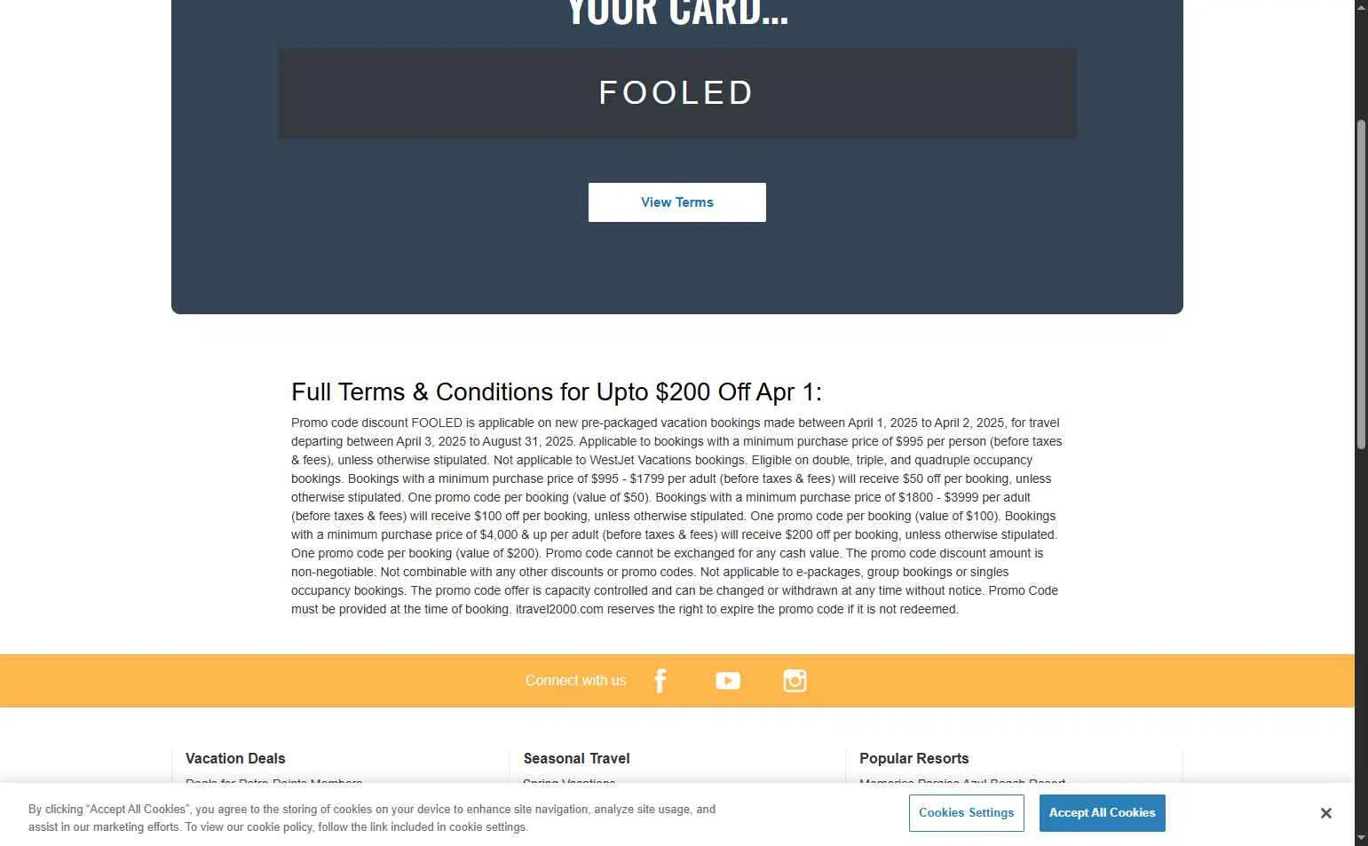 itravel2000 checkout page showing itravel2000 promo code box | Screenshot taken by SimplyCodes community member on May 6, 2025