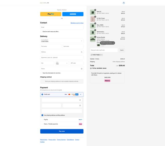 Ivím Health checkout page showing Ivím Health promo code box | Screenshot taken by SimplyCodes community member on Aug 30, 2025