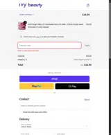 Ivy Beauty coupon verification screenshot
