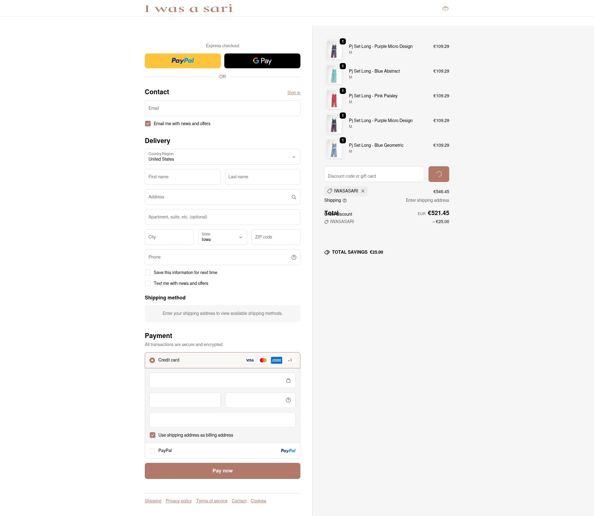I was a Sari checkout page showing I was a Sari discount code box | Screenshot taken by SimplyCodes community member on Dec 28, 2025