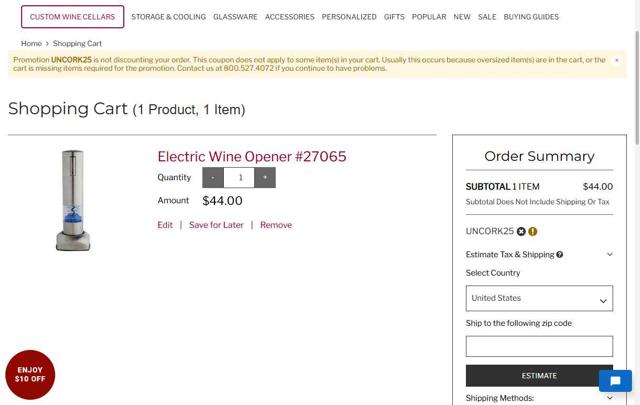IWA Wine checkout page showing IWA Wine promo code box | Screenshot taken by SimplyCodes community member on Jun 10, 2025