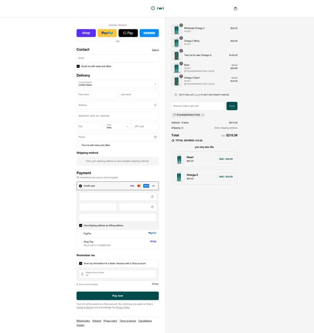 iwi Life checkout page showing iwi Life discount code box | Screenshot taken by SimplyCodes community member on Sep 11, 2025