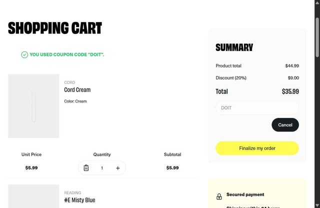Izipizi checkout page showing Izipizi promo code box | Screenshot taken by SimplyCodes community member on May 8, 2025