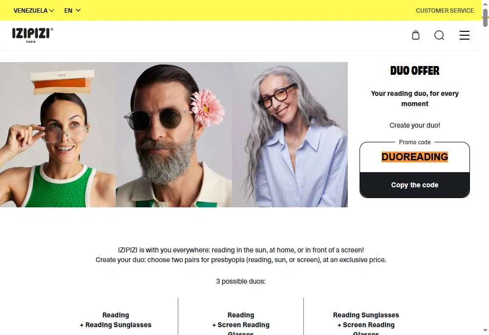 Izipizi checkout page showing Izipizi promo code box | Screenshot taken by SimplyCodes community member on Sep 22, 2025