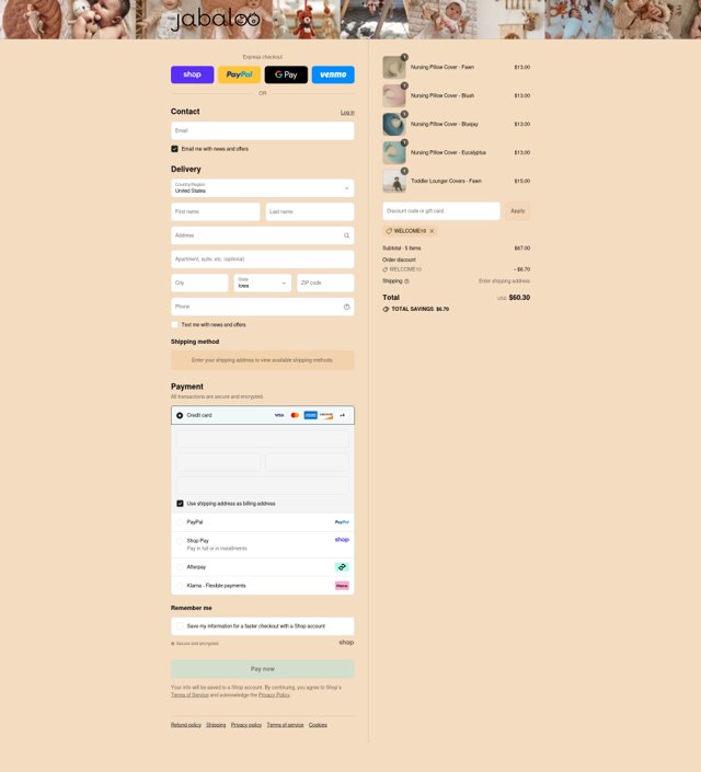 Jabaloo checkout page showing Jabaloo discount code box | Screenshot taken by SimplyCodes community member on Sep 8, 2025