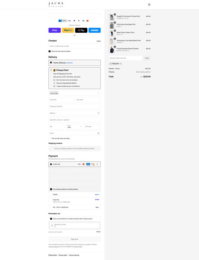 JACHS NY checkout page showing JACHS NY discount code box | Screenshot taken by SimplyCodes community member on Sep 9, 2025