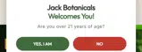 Jack Botanicals coupon verification screenshot