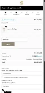 HONEY10 coupon verification screenshot