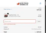 Jack Stack Barbecue coupon verification screenshot