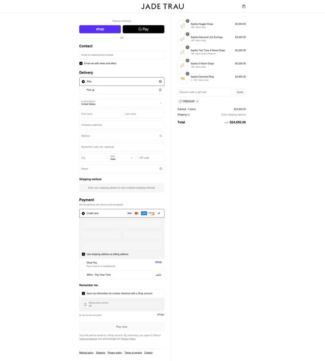 Jade Trau checkout page showing Jade Trau promo code box | Screenshot taken by SimplyCodes community member on Sep 2, 2025
