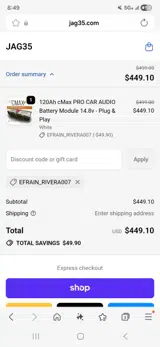 EFRAIN_RIVERA007 coupon verification screenshot