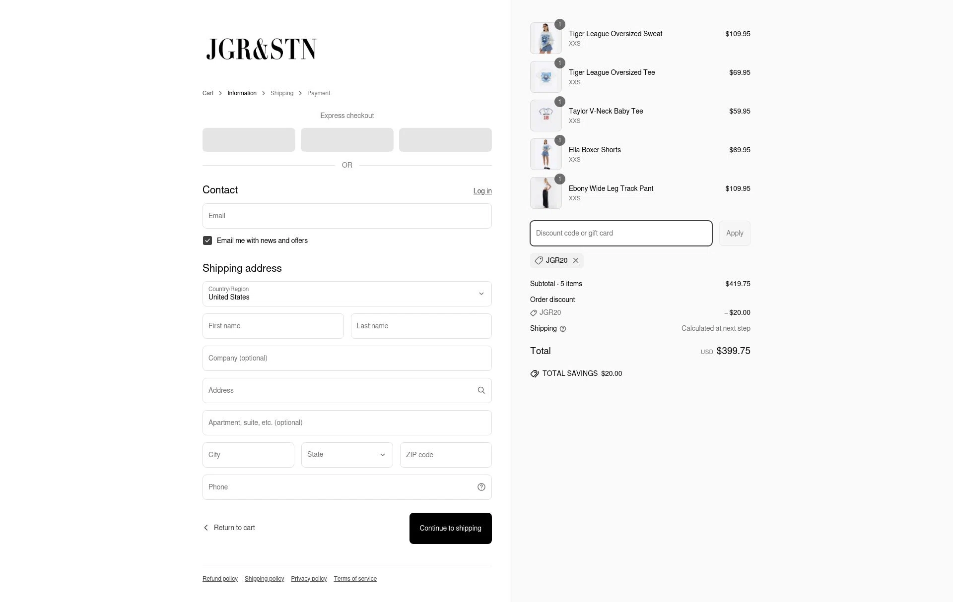 Jagger & Stone checkout page showing Jagger & Stone promo code box | Screenshot taken by SimplyCodes community member on Apr 20, 2025