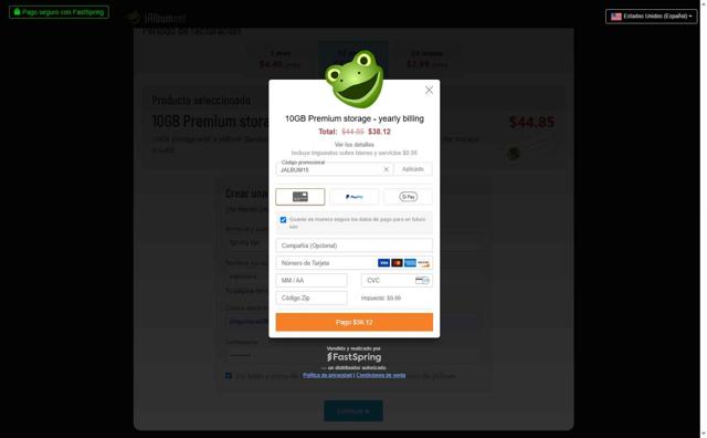 Jalbum checkout page showing Jalbum promo code box | Screenshot taken by SimplyCodes community member on Aug 5, 2025