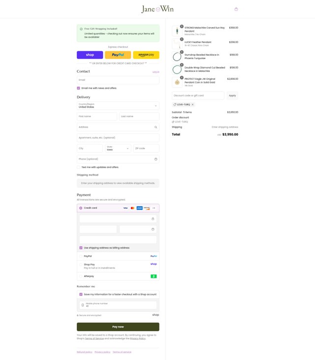 Jane Win checkout page showing Jane Win discount code box | Screenshot taken by SimplyCodes community member on Aug 30, 2025