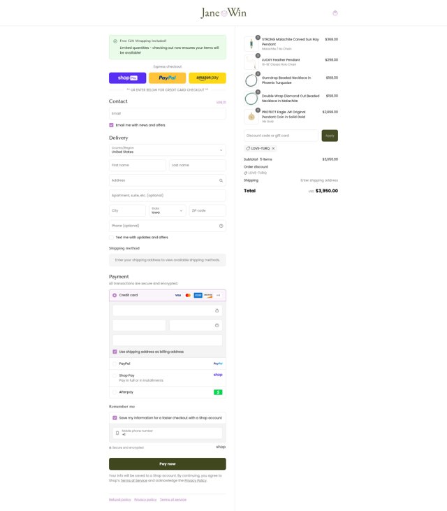 Jane Win checkout page showing Jane Win discount code box | Screenshot taken by SimplyCodes community member on Aug 26, 2025