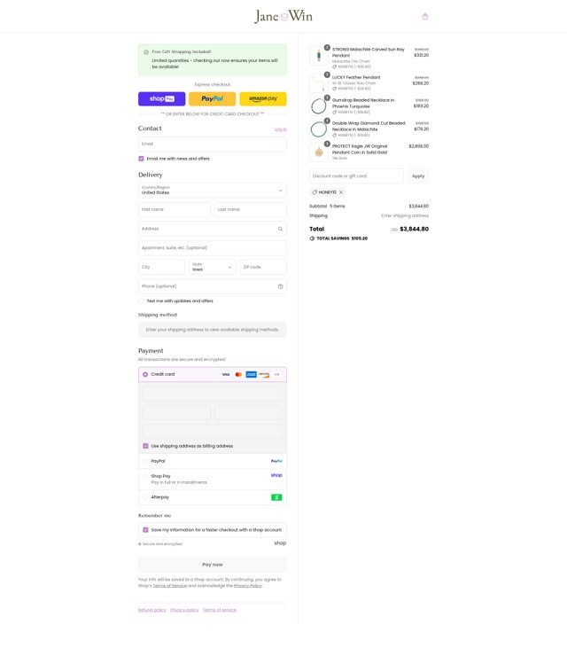 Jane Win checkout page showing Jane Win discount code box | Screenshot taken by SimplyCodes community member on Aug 26, 2025