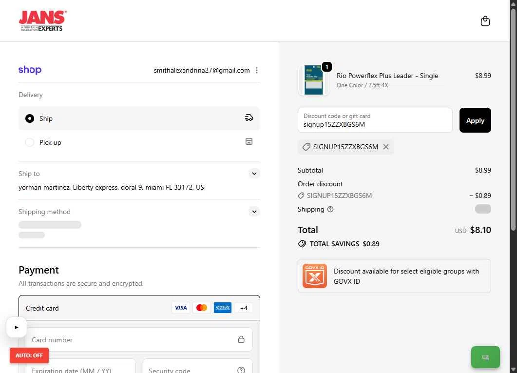 Jans checkout page showing Jans promo code box | Screenshot taken by SimplyCodes community member on Feb 4, 2026