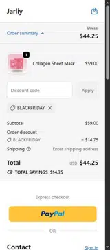 BLACKFRIDAY coupon verification screenshot