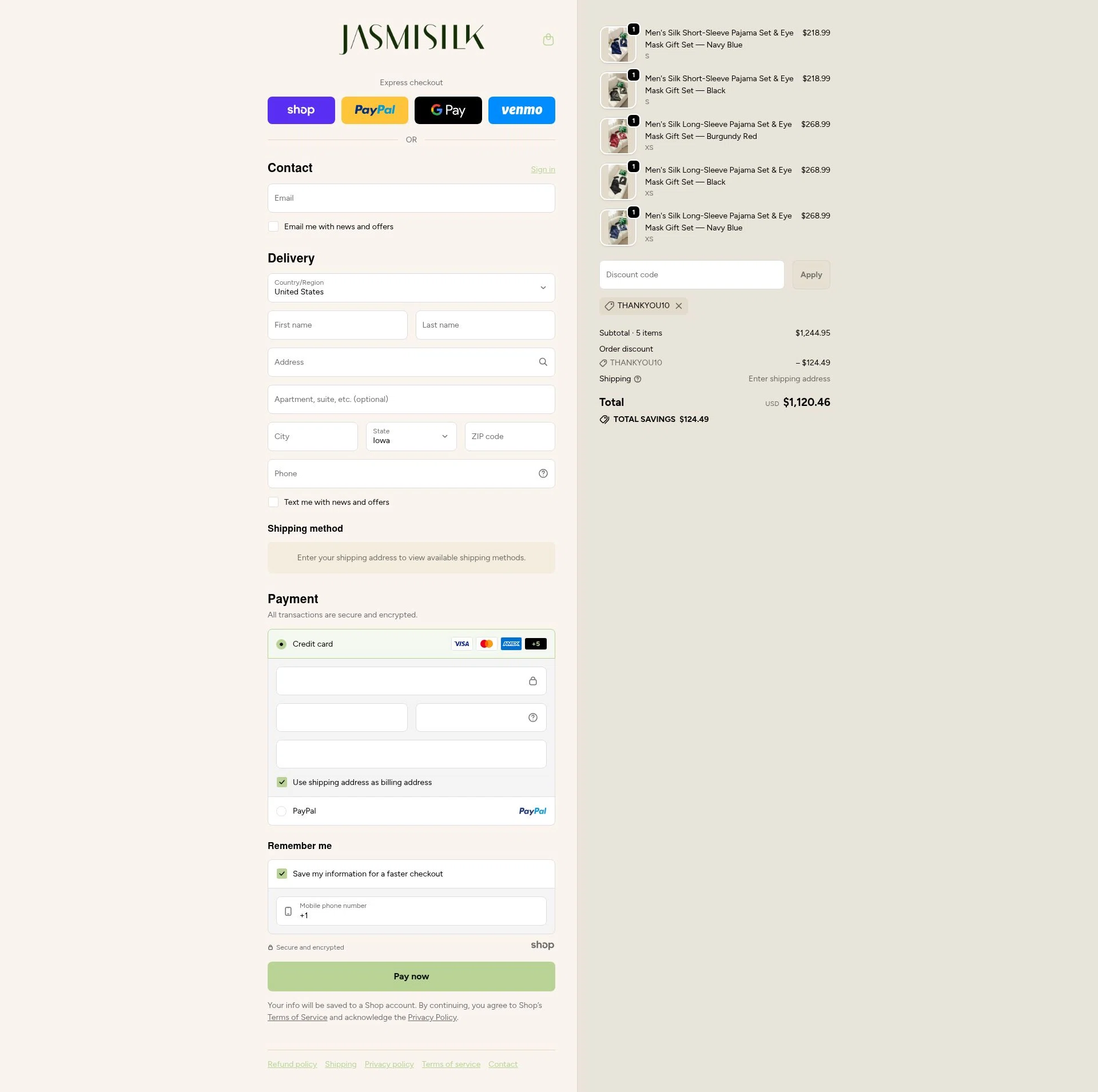Jasmisilk checkout page showing Jasmisilk promo code box | Screenshot taken by SimplyCodes community member on Jan 2, 2026