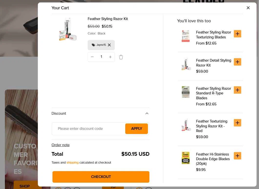 JATAI checkout page showing JATAI coupon code box | Screenshot taken by SimplyCodes community member on Oct 22, 2025