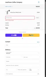 COFFEE25 coupon verification screenshot