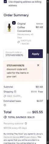 STEFANY49676 coupon verification screenshot