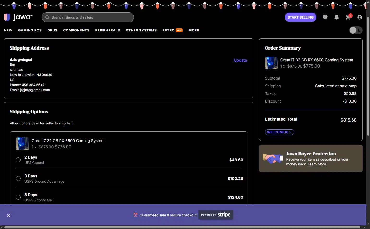 Jawa checkout page showing Jawa discount code box | Screenshot taken by SimplyCodes community member on Dec 30, 2025