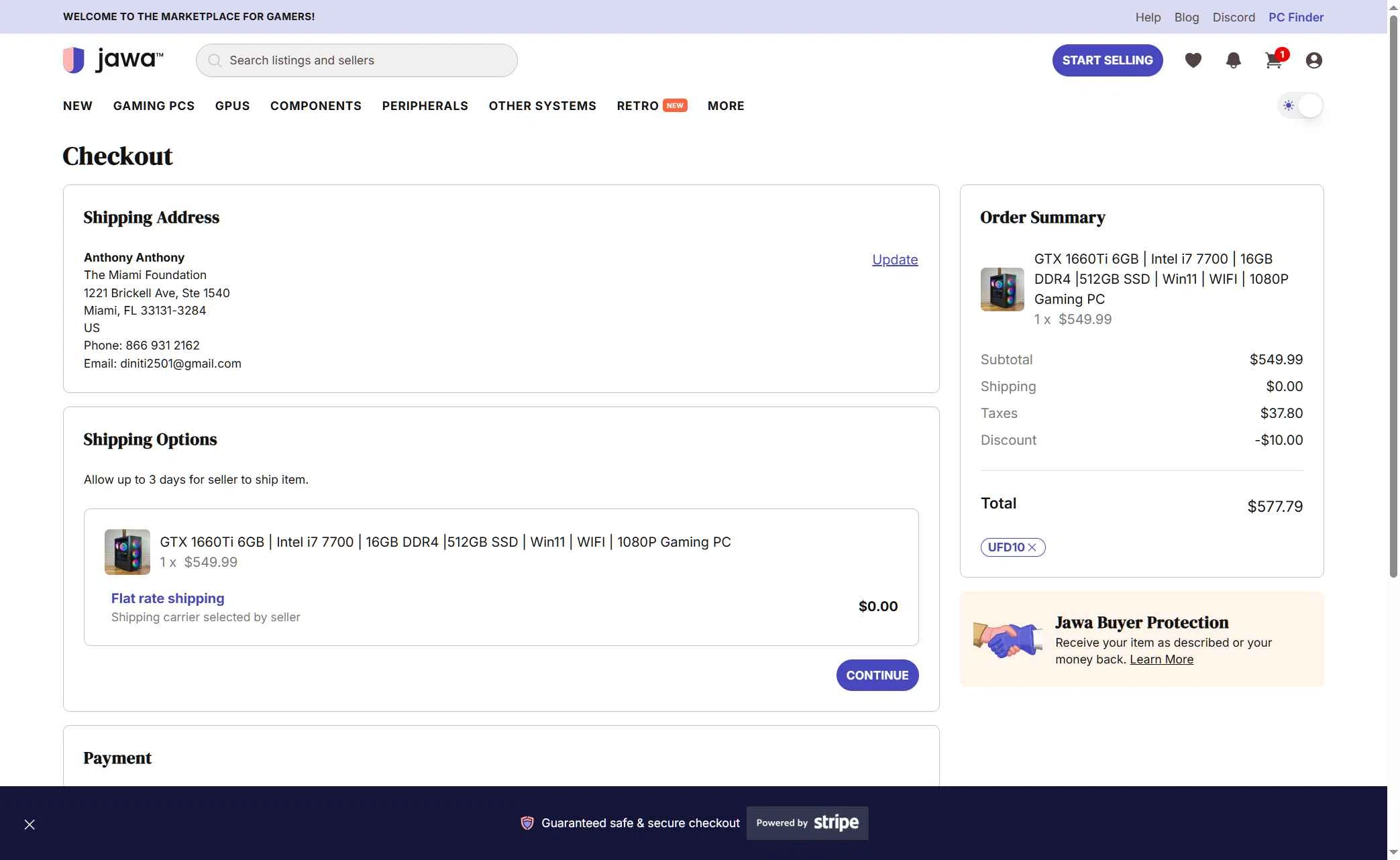 Jawa checkout page showing Jawa discount code box | Screenshot taken by SimplyCodes community member on Jan 12, 2026