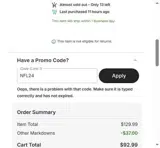 Jacksonville Jaguars coupon verification screenshot