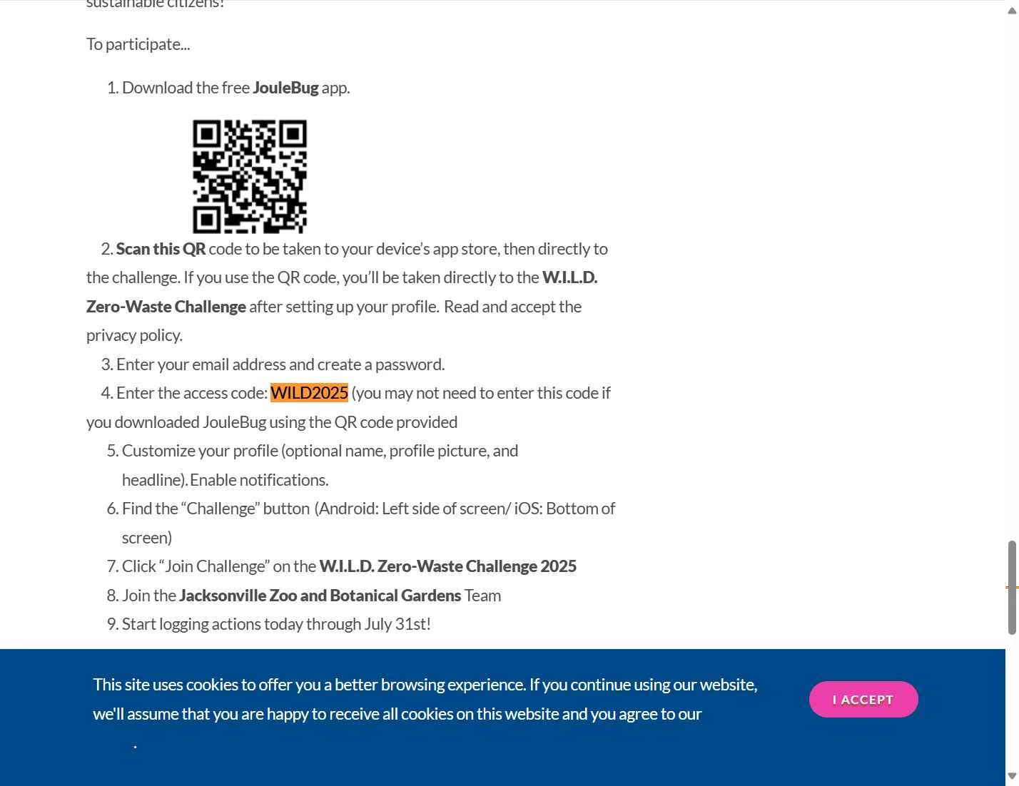 Jacksonville Zoo and Gardens checkout page showing Jacksonville Zoo and Gardens discount code box | Screenshot taken by SimplyCodes community member on Oct 6, 2025