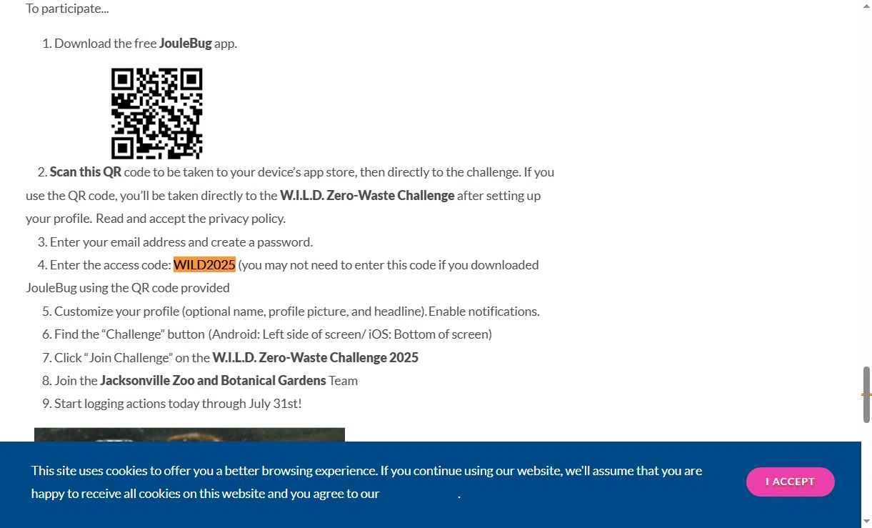 Jacksonville Zoo and Gardens checkout page showing Jacksonville Zoo and Gardens discount code box | Screenshot taken by SimplyCodes community member on Oct 6, 2025
