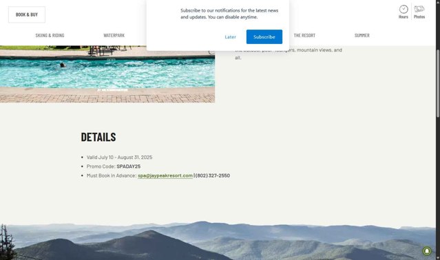 Jay Peak checkout page showing Jay Peak promo code box | Screenshot taken by SimplyCodes community member on Aug 28, 2025