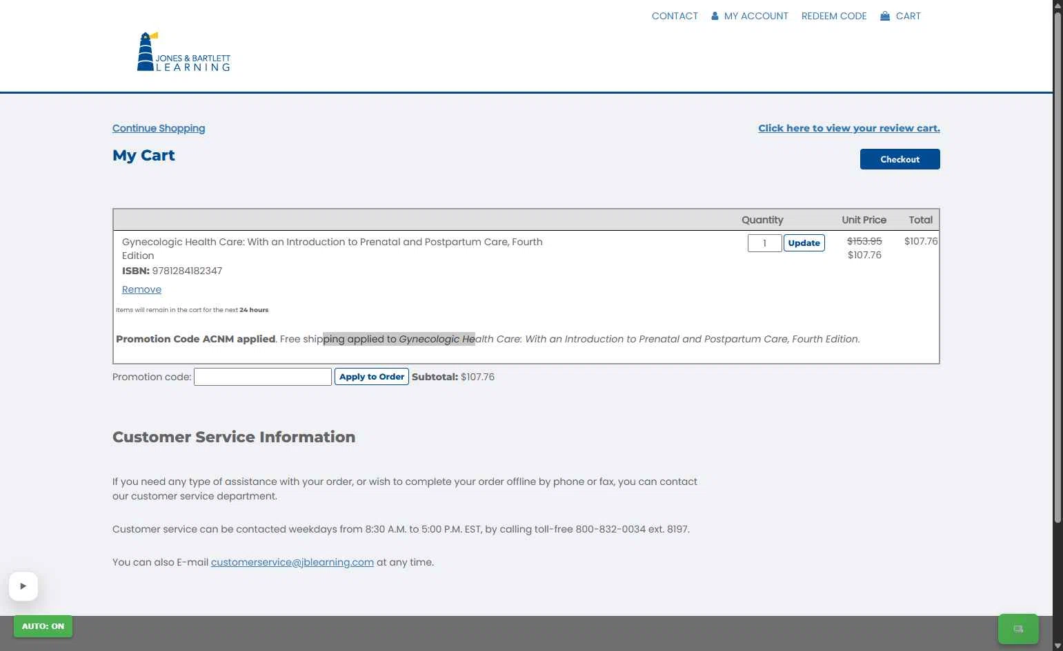 Jones & Bartlett Learning checkout page showing Jones & Bartlett Learning promo code box | Screenshot taken by SimplyCodes community member on Jan 17, 2026