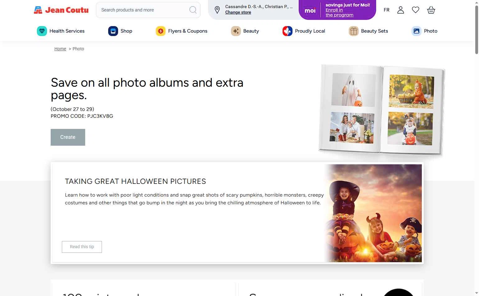 Jean Coutu checkout page showing Jean Coutu promo code box | Screenshot taken by SimplyCodes community member on Oct 27, 2025
