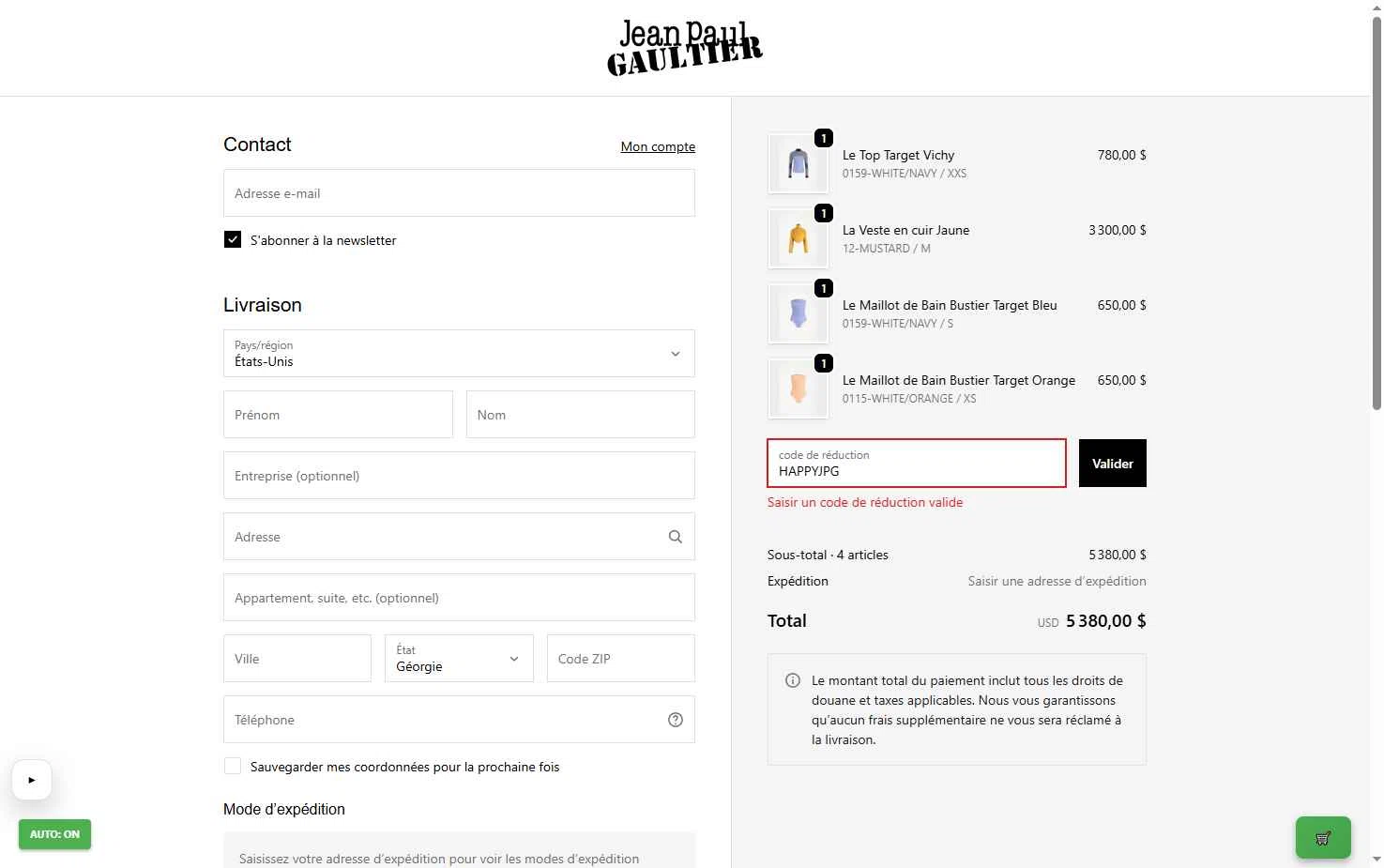 Verification screenshot for Free Gift 50ml Fragrances at Jean Paul Gaultier - 3mo ago