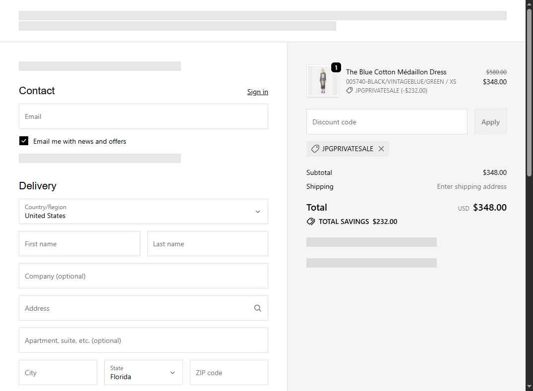 Jean Paul Gaultier checkout page showing Jean Paul Gaultier promo code box | Screenshot taken by SimplyCodes community member on Dec 26, 2025