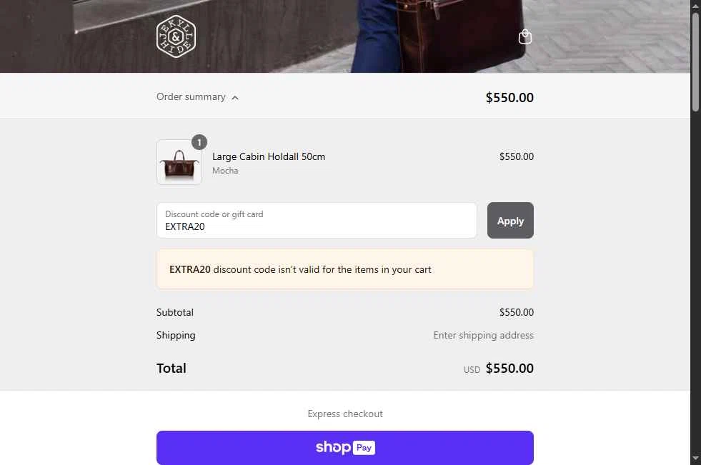 Jekyll and Hide UK checkout page showing Jekyll and Hide UK promo code box | Screenshot taken by SimplyCodes community member on Jun 10, 2025