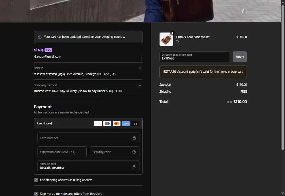 Jekyll and Hide UK checkout page showing Jekyll and Hide UK promo code box | Screenshot taken by SimplyCodes community member on Jul 9, 2025
