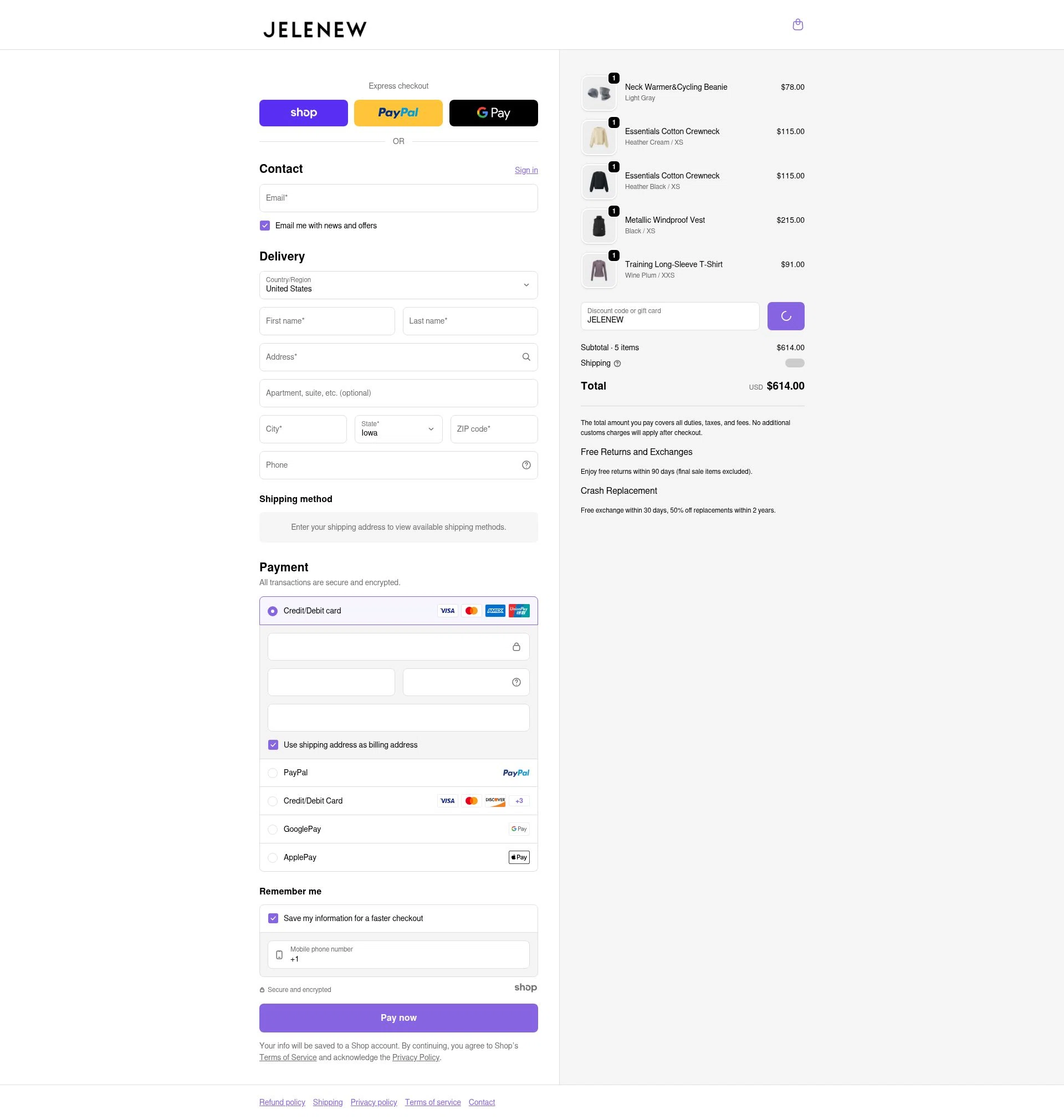 Jelenew checkout page showing Jelenew promo code box | Screenshot taken by SimplyCodes community member on Dec 31, 2025
