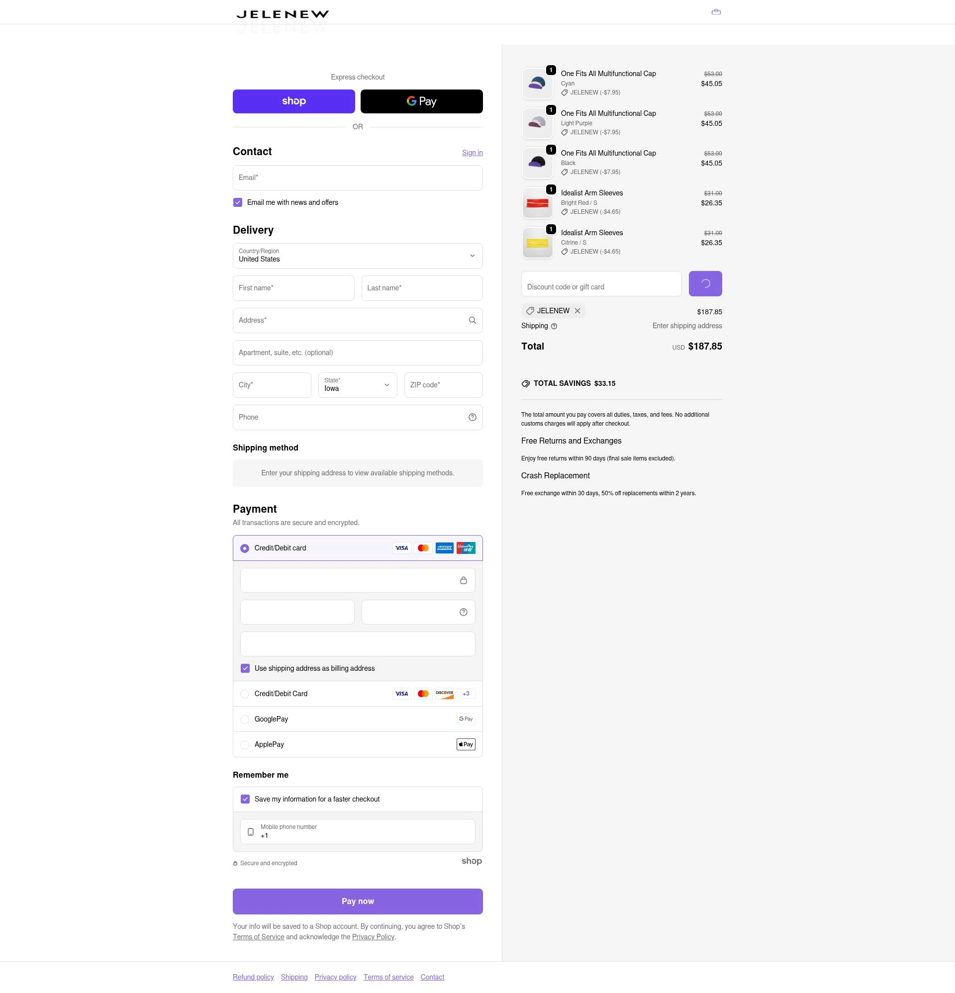 Jelenew checkout page showing Jelenew promo code box | Screenshot taken by SimplyCodes community member on Jan 25, 2026