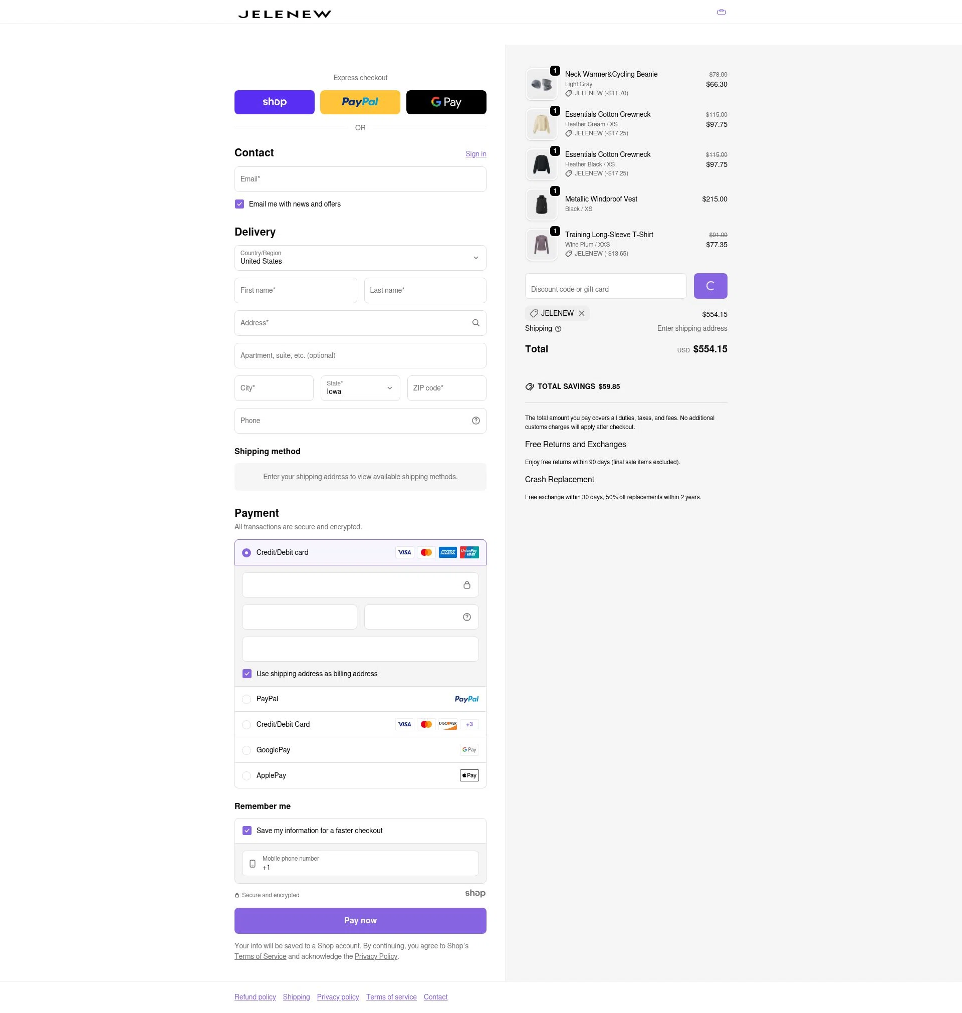 Jelenew checkout page showing Jelenew promo code box | Screenshot taken by SimplyCodes community member on Dec 26, 2025