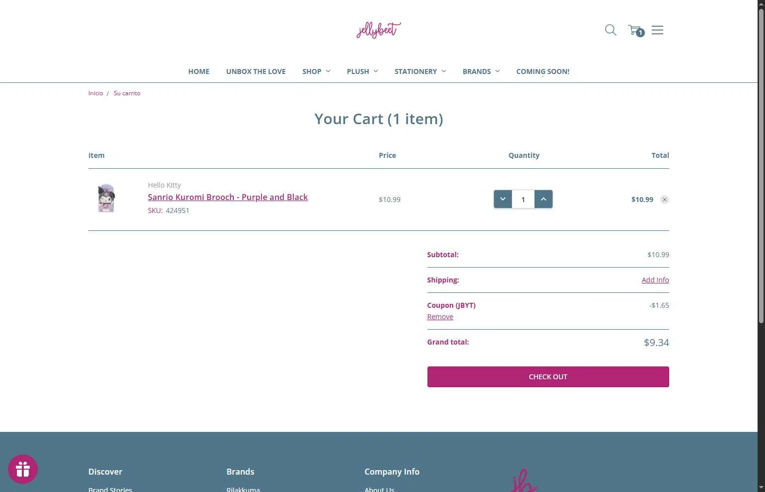 Jellybeet checkout page showing Jellybeet promo code box | Screenshot taken by SimplyCodes community member on Feb 7, 2026