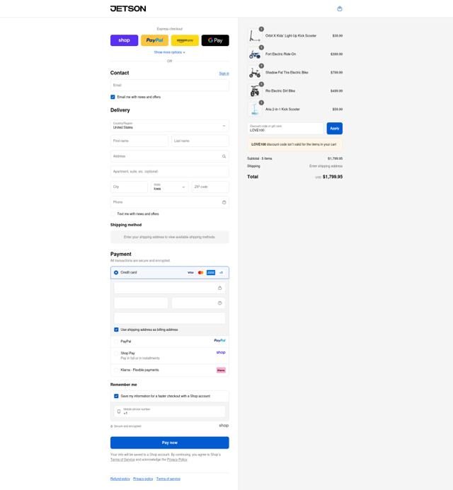 Jetson checkout page showing Jetson discount code box | Screenshot taken by SimplyCodes community member on Sep 11, 2025