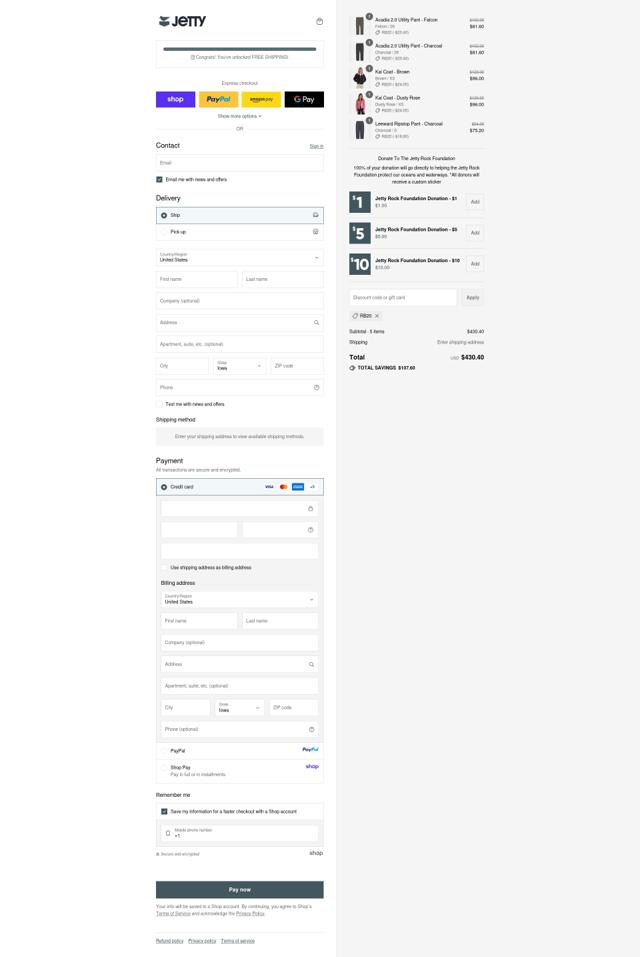 Jetty Clothing checkout page showing Jetty Clothing discount code box | Screenshot taken by SimplyCodes community member on Sep 11, 2025