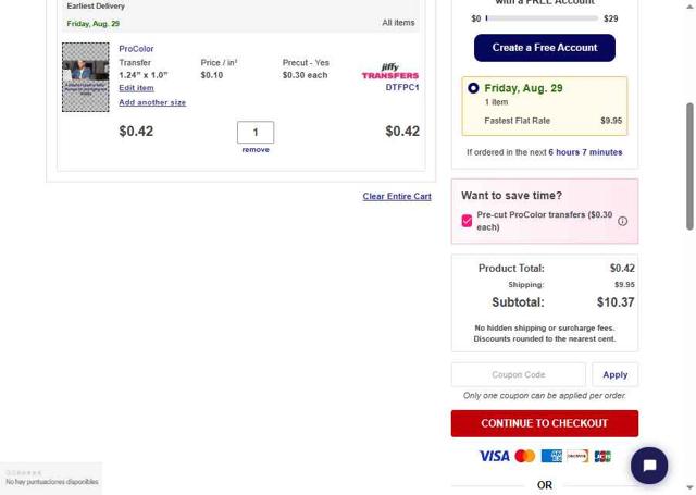 Jiffy checkout page showing Jiffy coupon code box | Screenshot taken by SimplyCodes community member on Aug 27, 2025