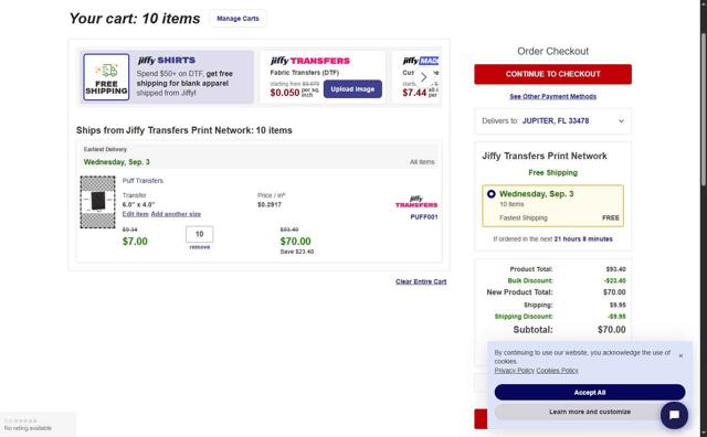 Jiffy checkout page showing Jiffy coupon code box | Screenshot taken by SimplyCodes community member on Aug 26, 2025