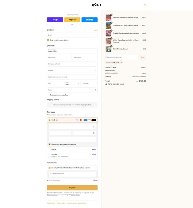 Jiggy Puzzles checkout page showing Jiggy Puzzles promo code box | Screenshot taken by SimplyCodes community member on Sep 6, 2025