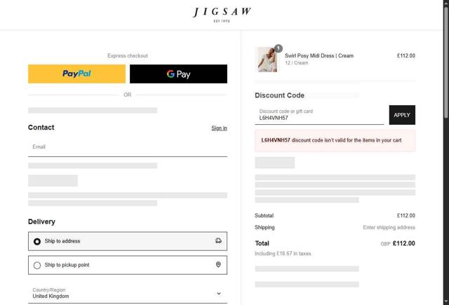 Jigsaw checkout page showing Jigsaw discount code box | Screenshot taken by SimplyCodes community member on Sep 13, 2025