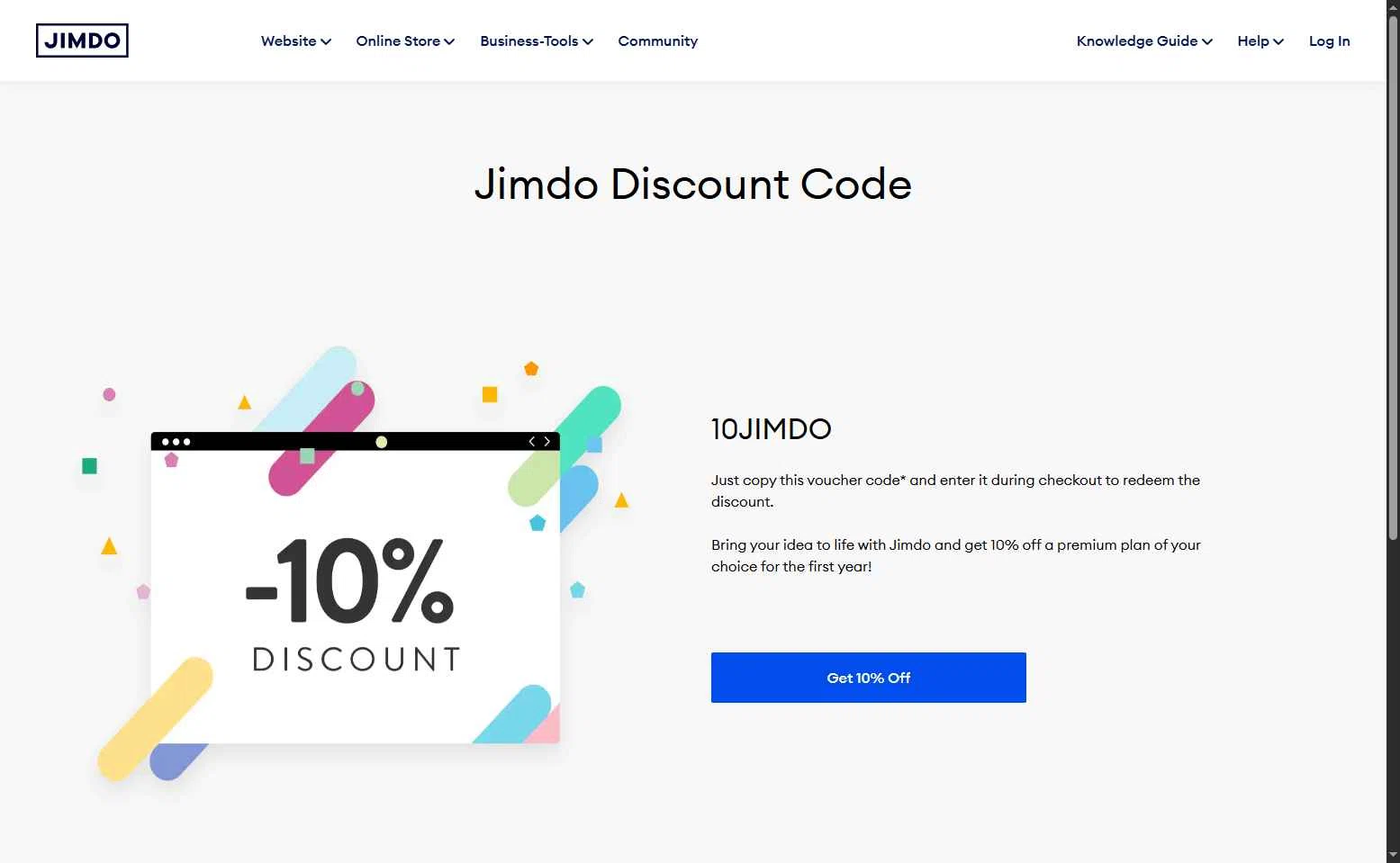 Jimdo checkout page showing Jimdo promo code box | Screenshot taken by SimplyCodes community member on Jun 2, 2025